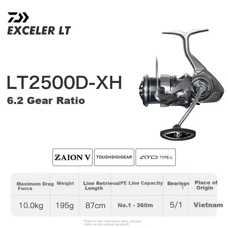 DAIWA 23 EXCELER LT Spinning Fishing Reel Lure Baitcasting Micro Fishing Versatile Long Cast 2500D-XH