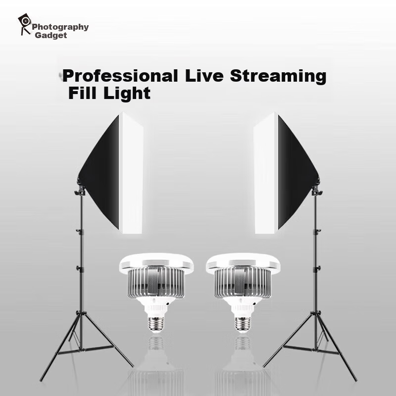 Photography Gadget [Hot Sale 50K+] Live Streaming Fill Light Studio Kit LED Outdoor Portrait Continuous Softbox Lighting Equipment for Influencers