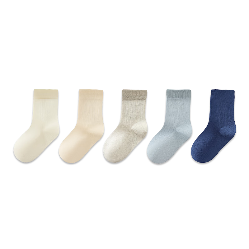 Xueqiman Kids Socks Boys Girls Summer Thin Mesh Breathable Cotton Antibacterial Odor-Resistant Sweat-Absorbing Mid-Calf Socks for Older Children Students