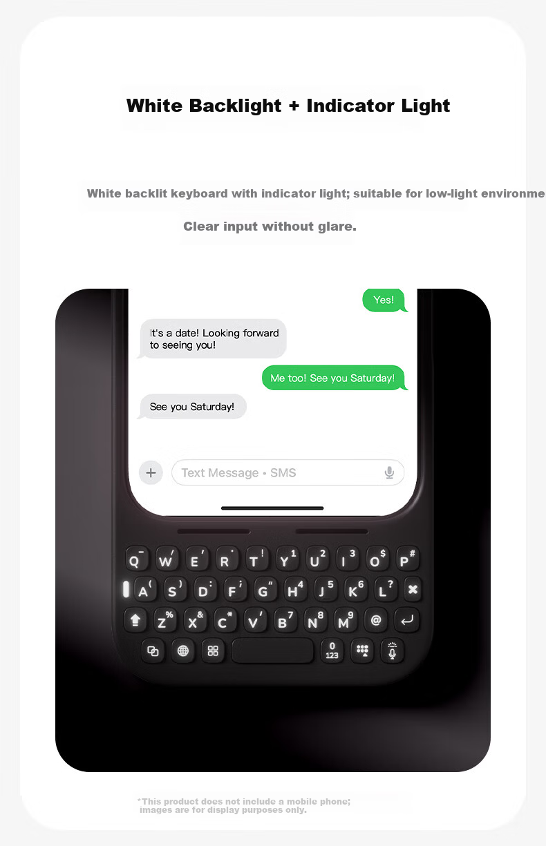 AKKO MetaKey iPhone 16 Pro Max Keyboard Case with Physical Keyboard, Magnetic Attachment, BlackBerry Feel, White 4
