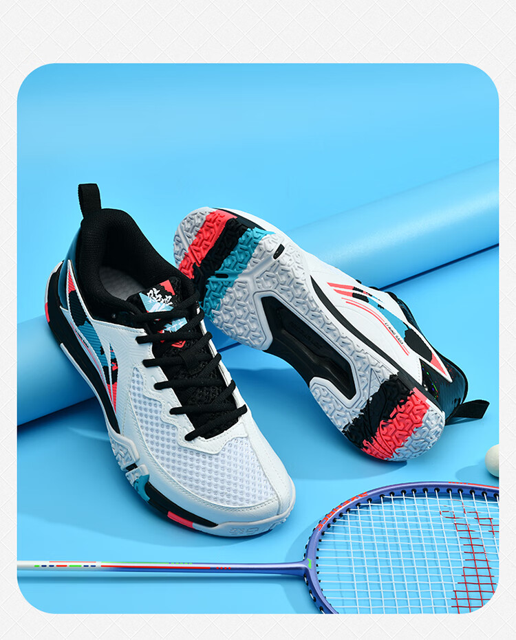 Li-Ning Badminton Shoes for Men And Women, Ground-Hugging Flight LITE Wide-Fit Training Competition Shuttlecock Shoes Second And Third Generatio 9