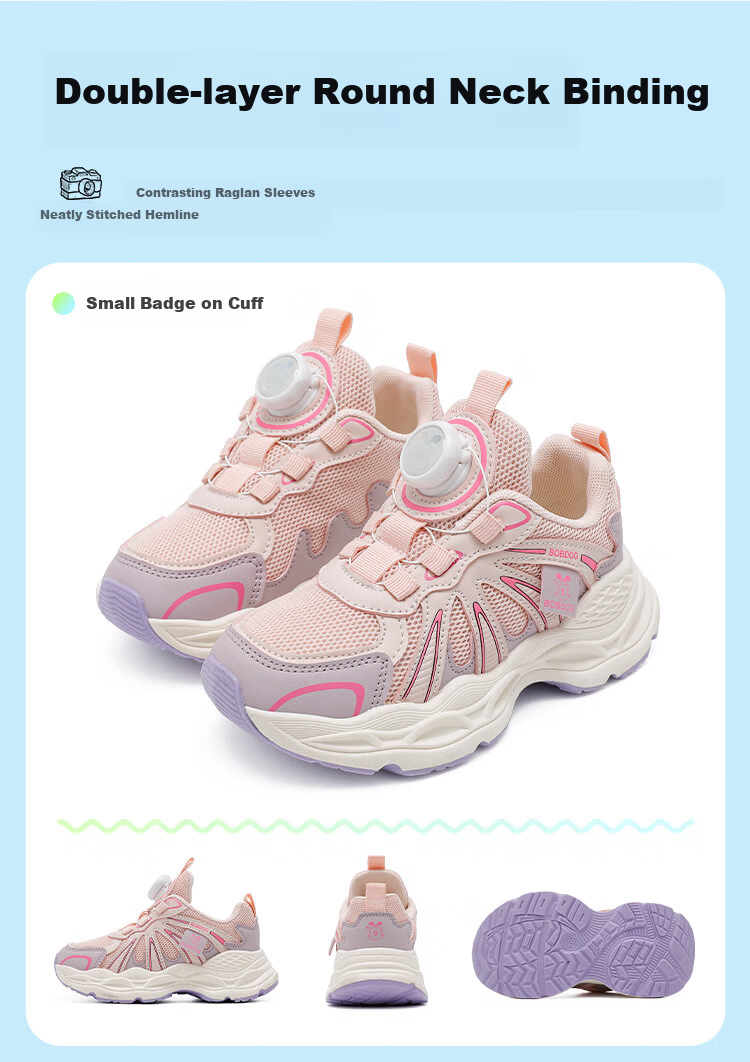 BOBDOG Kids Spring Comfortable Breathable Mesh Shoes Boys Casual Running Sports Shoes 102561040 Black/Pb Gray Size 30 8