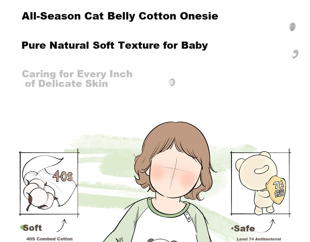 Betis Kids Spring Autumn New Pure Cotton Long Sleeve Belly Protection Unisex Children's Pajamas Homewear Jumpsuit Set 3