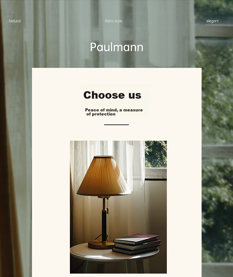 Paulmann P German Paulmann Walnut Decorative Table Lamp Home Living Room Bedroom Vintage Warm Light Lamp 24