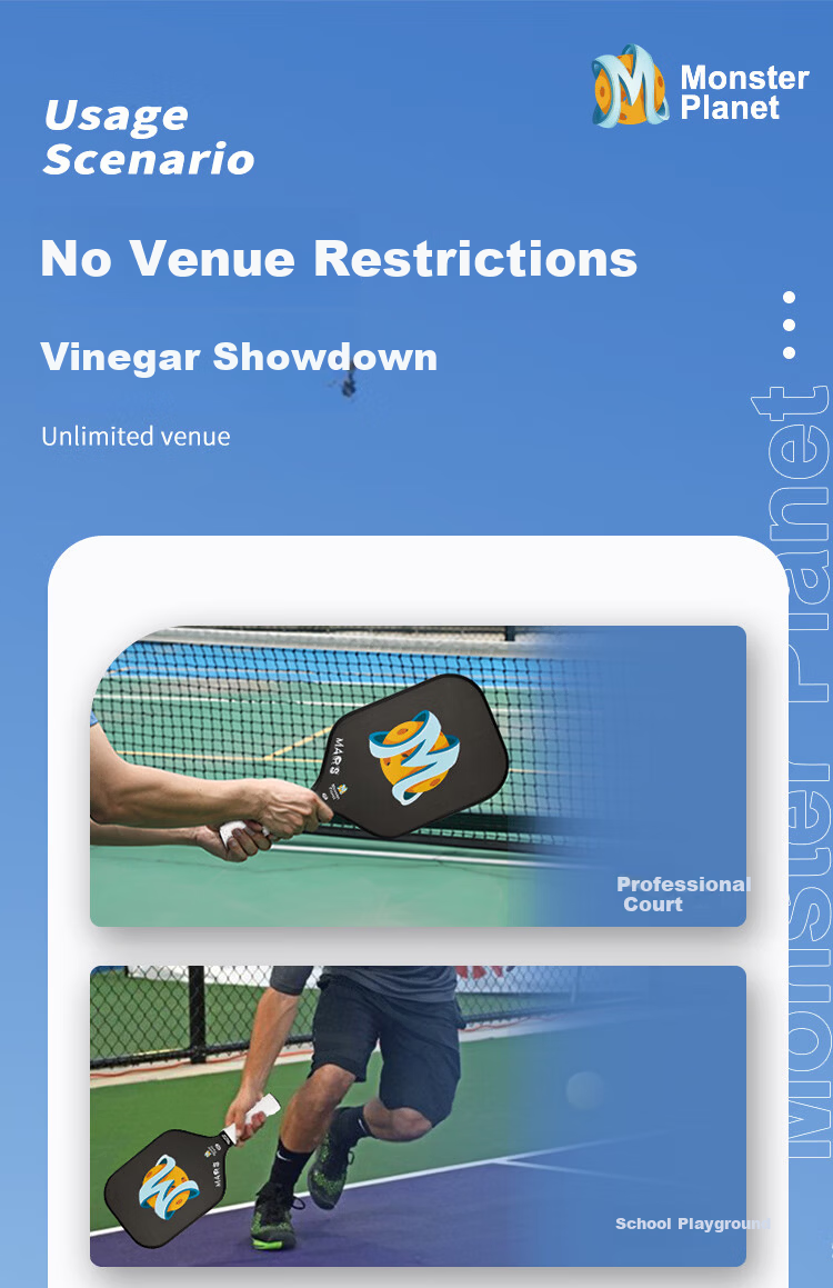 Monsterplanet Monster Planet Pickleball Paddle Set Japanese Imported T700 Matte Carbon Fiber Integrated USAPA Certified 8