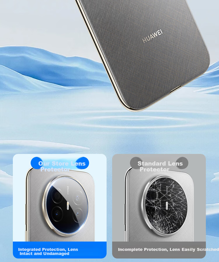 ESCASE Instant Adhesive Box for Huawei Mate70 Air Lens Protective Film AR Anti-Reflective Scratch-Resistant Tempered Glass Camera Screen Protector Ultra-Thin Full Coverage New Model 4
