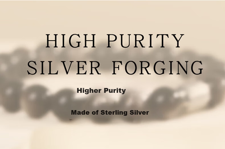 Chinese Jewelry Pure Silver Obsidian Lucky Koi Bracelet Men's High-End Black Obsidian Beaded Bracelet 520 Birthday Gift for Boyfriend and Girlfriend 5