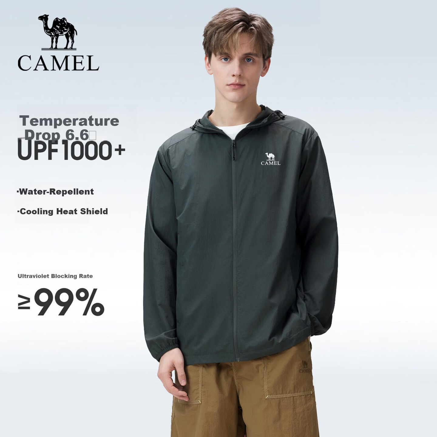 CAMEL Outdoor Original Yarn Sun Protection Jacket 2026 Spring Summer New Unisex UPF1000 Cooling Water-Repellent Sports Jacket O013