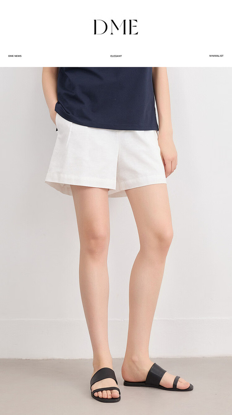 Demana [With Linen Cotton] Summer Simple Commuter Loose Shorts Slim Fit Versatile Women's Casual Pants 1