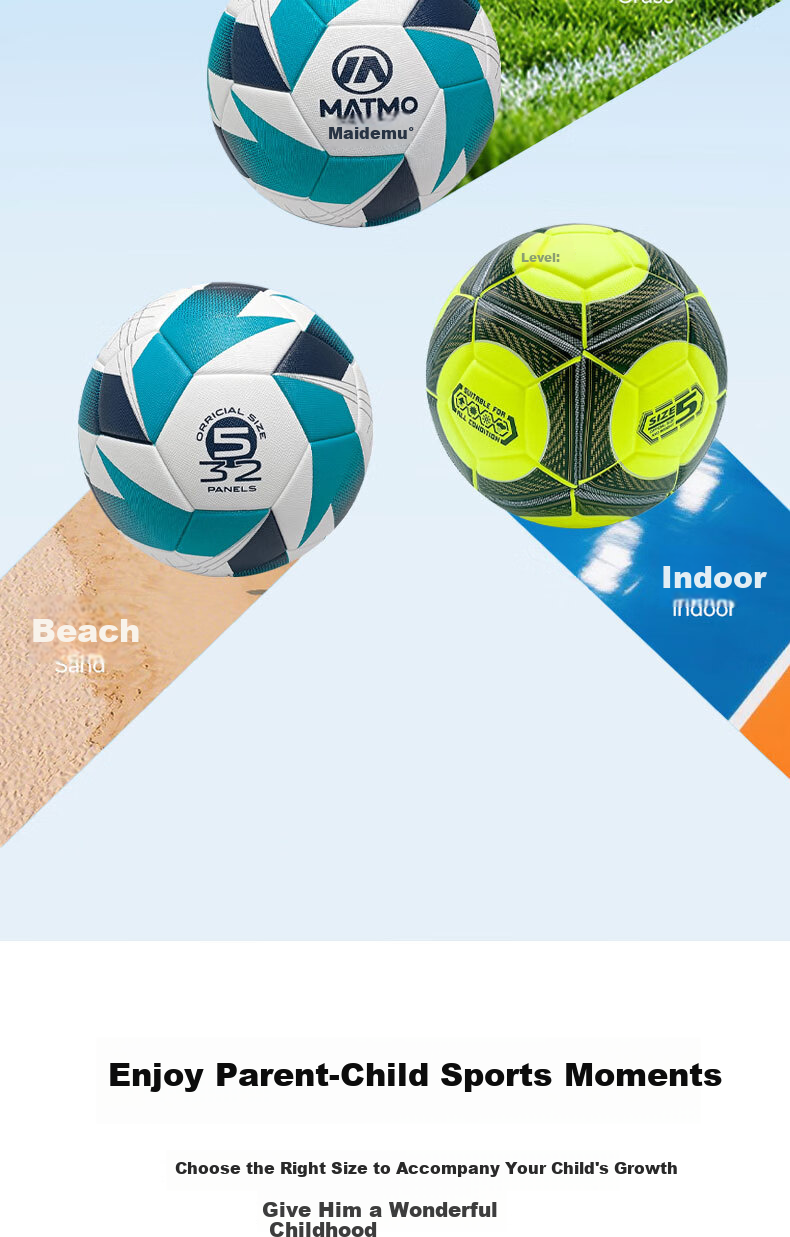 Maidemu Size 5 Football Adult Match Training Standard Youth Size 5 Football Durable Machine Sewn Ball for Physical and Middle School Exams 6