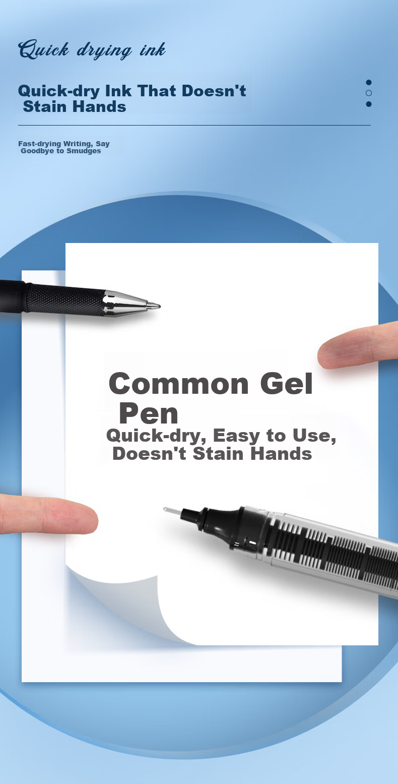 M&G 0.5mm Black Quick-Dry Gel Pen Liquid Rollerball Signature Pen Full Needle Tube 12-Pack ARPM2002A 2