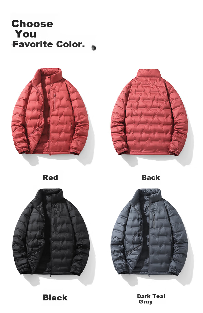 ROMON Men's Casual Workwear Down Jacket Cold-Resistant Warm Autumn Winter Stand Collar Business Coat Black 2XL Model 9968 9