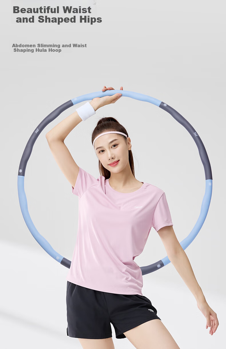 361° Detachable Hula Hoop Home Fitness Shaping Hip Lift Abdomen Toning Aerobic Exercise Tool Pink Gray 7