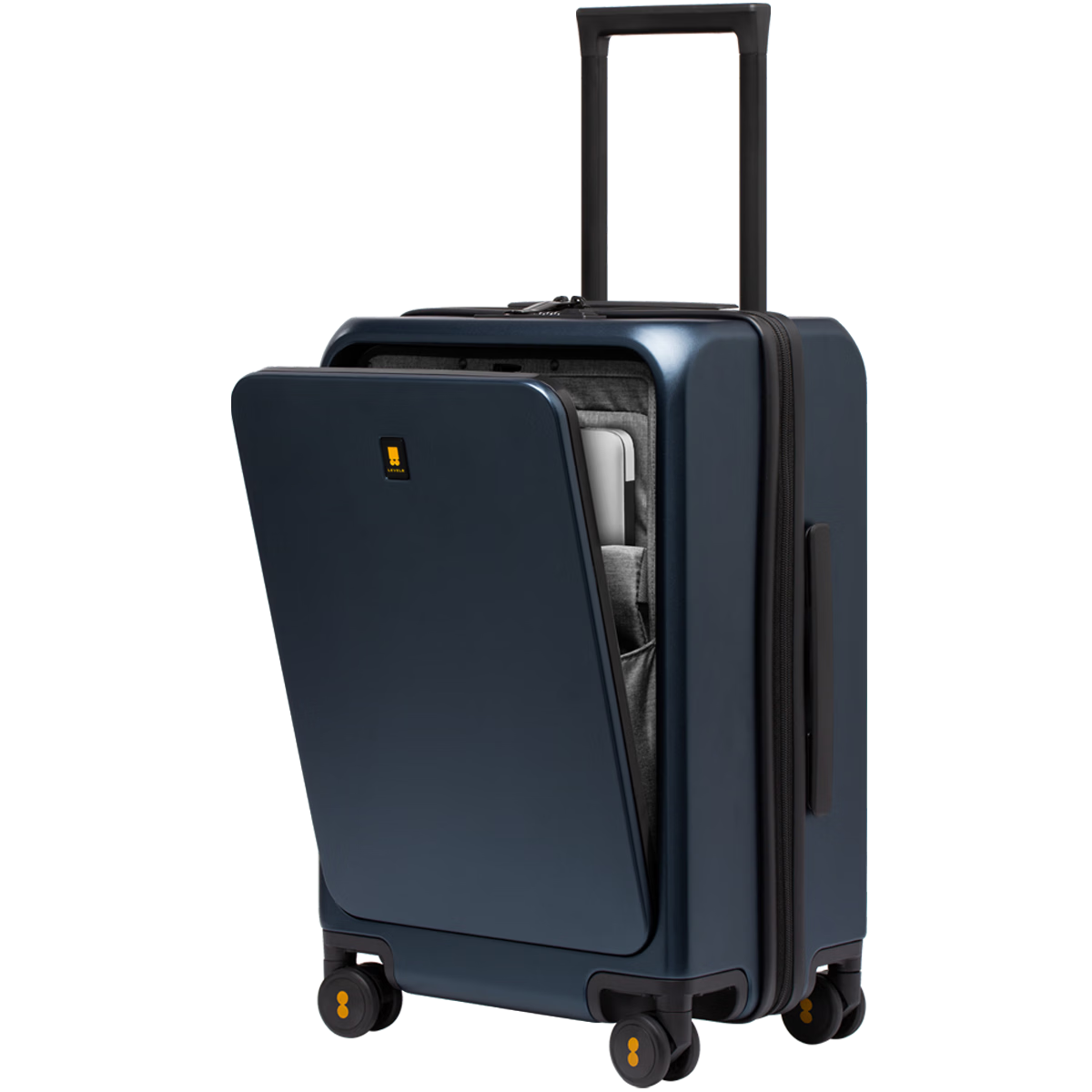 LEVEL8 Suitcase Travel Luggage 20-Inch Business Carry-On with Front Opening, Spinner Wheels And Password Lock for Men And Women, Blue