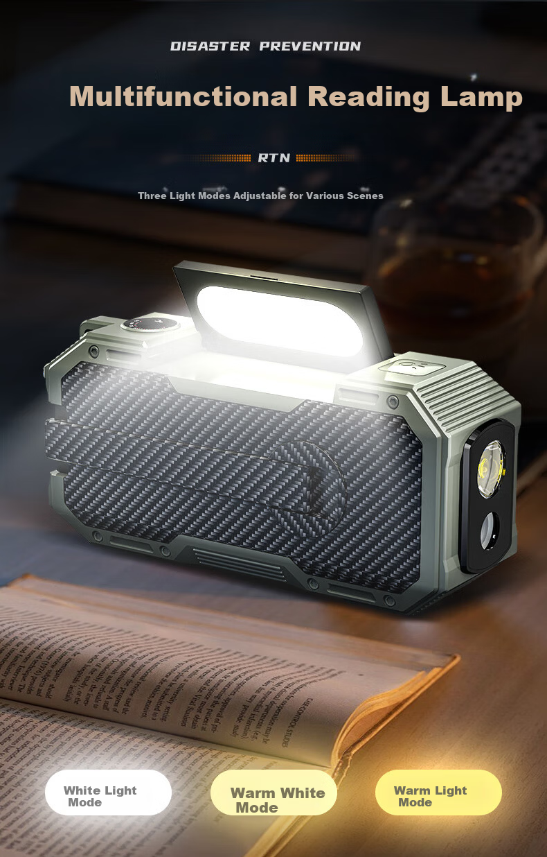 SHENYU Hand-Crank Generator Radio Full-Band High-Quality Sound Flashlight Multifunctional Solar Emergency Military Bluetooth 11