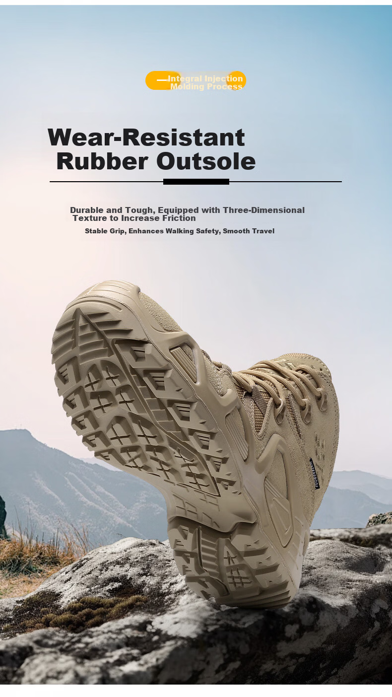 Qiangren Outdoor Men's Boots 3515 Waterproof Puncture-Resistant Windproof Hiking Mountaineering Training Boots JD6617 Apricot Color Size 39 5