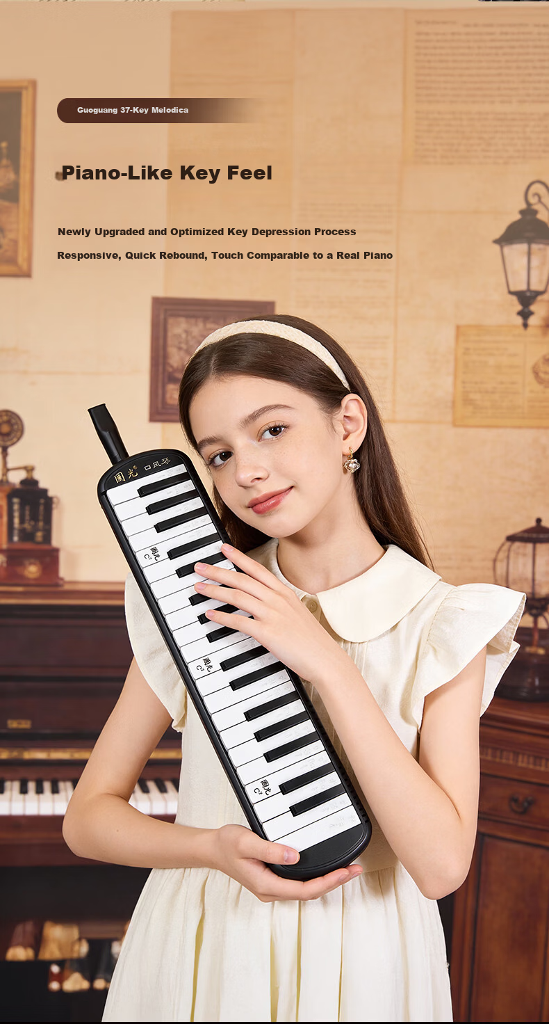 Guoguang 37-Key Teaching Recommended Classroom Designated Melodica Black (Canvas Soft Case with Playing Instructions) 4