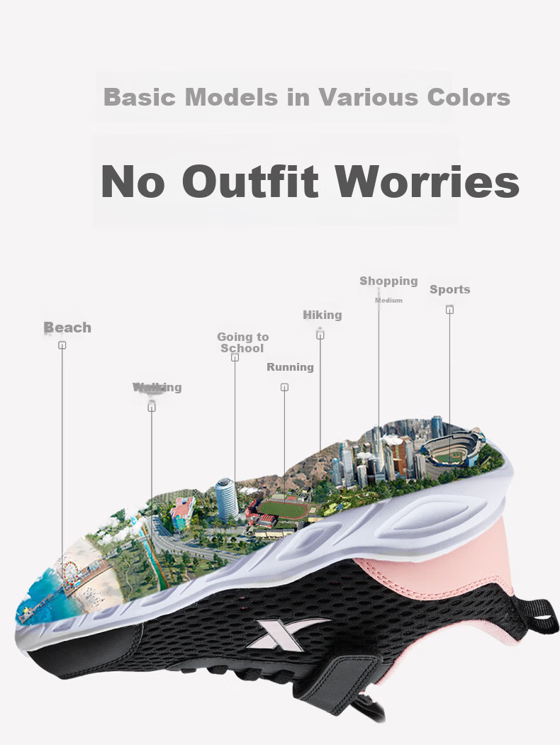 XTEP Youth Running Shoes Campus Velcro Design Student Outdoor Sports Shoes Black/New White Size 39 17