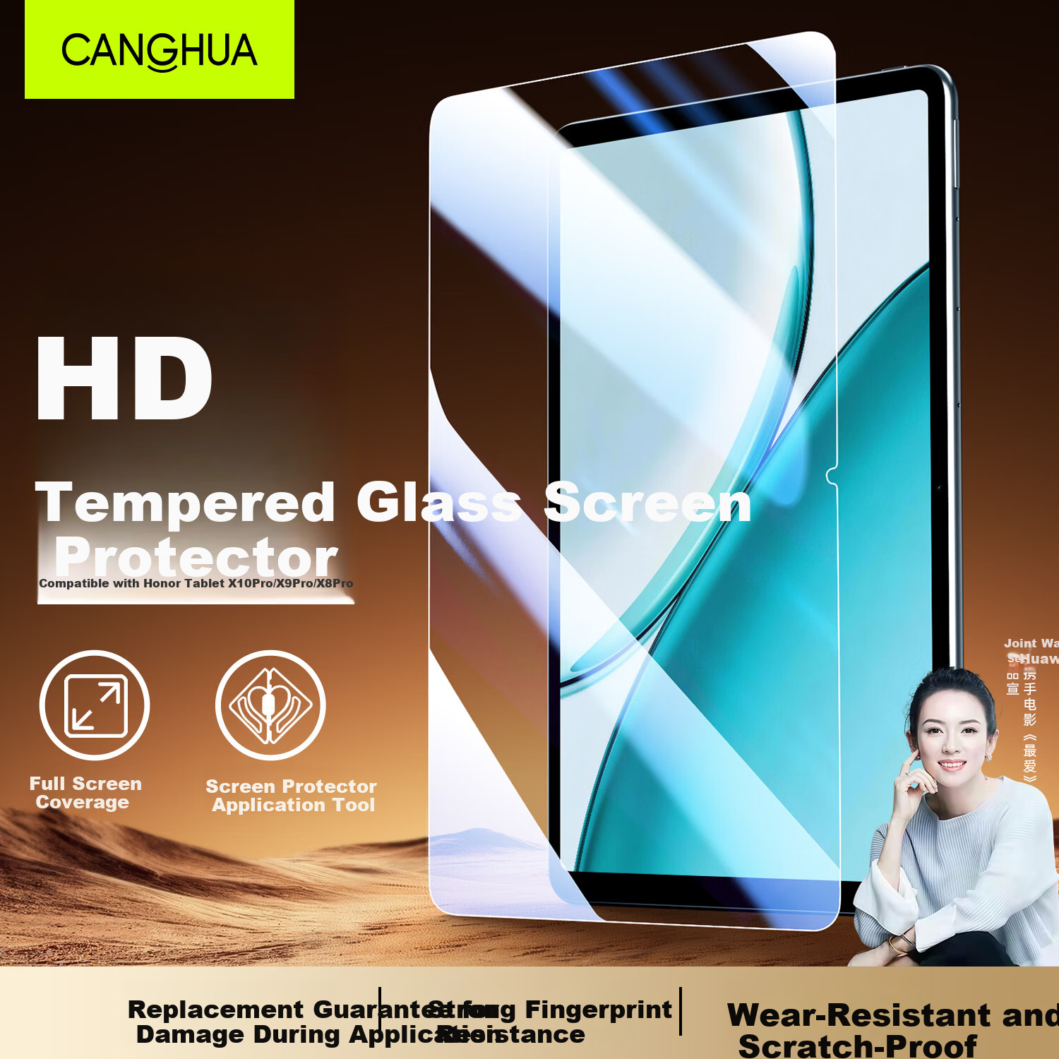 CangHua Tempered Glass Screen Protector for Honor Tablet X10 Pro/X9 Pro/X8 Pro 11.5 Inch 2023/2024/2025 Honor Tablet Full Screen HD Protective Film
