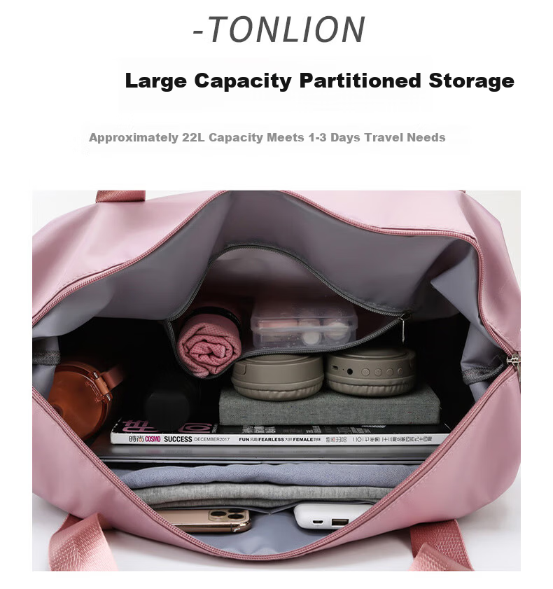 Tangshi Large Capacity Travel Luggage Bag for Women with Wheels Lightweight Foldable Durable Handheld Travel Bag 6