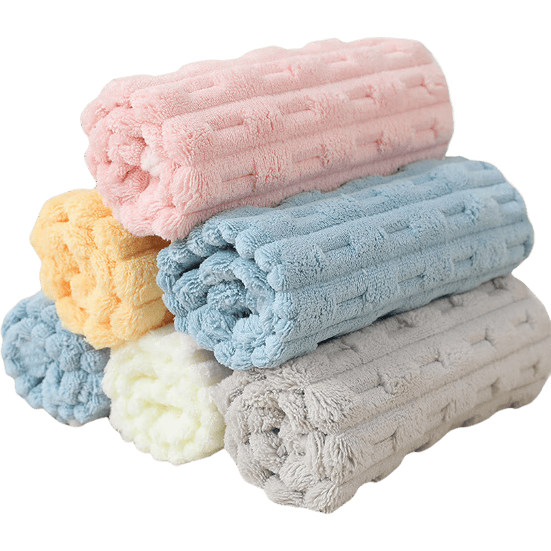 MENGTING Kitchen Dishwashing Cloth, 30*30cm*8 Pieces, Super Absorbent Oil-Resistant Hand Towel, Scouring Pad
