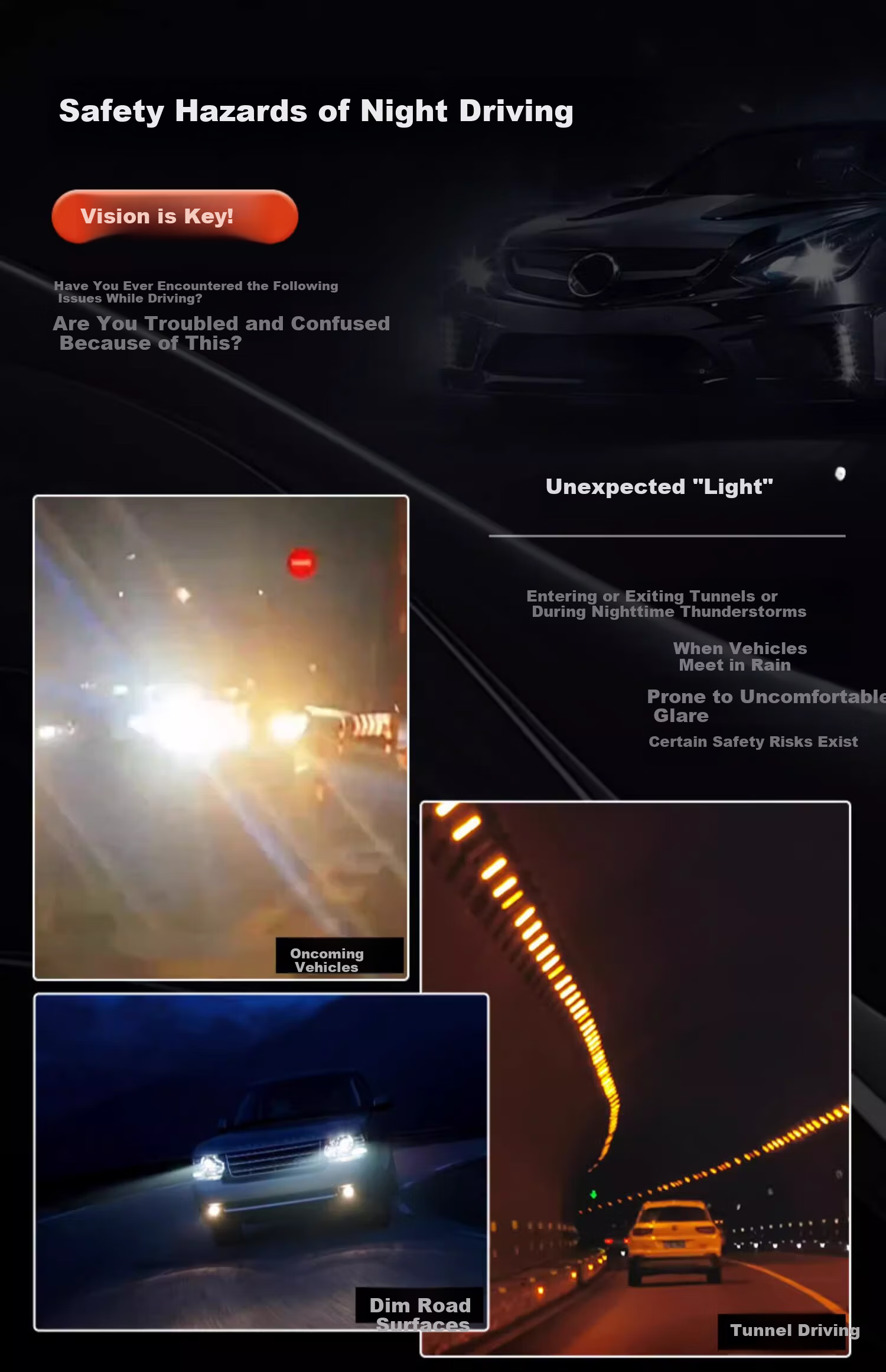 ZUOSEN Night Vision Glasses for Driving, Anti-Glare Polarized Glasses for Men, Nighttime Driving, Anti-High Beam 3