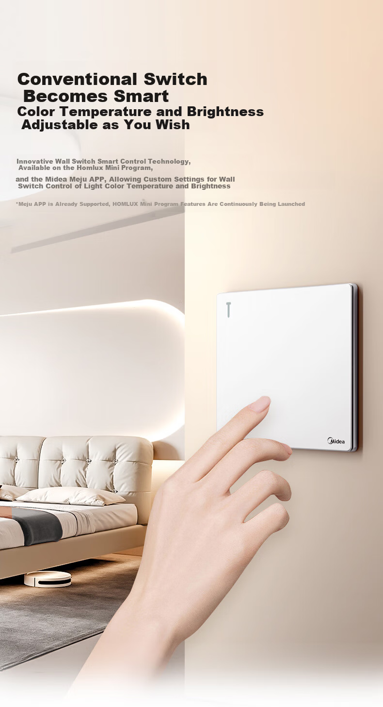 Midea LED Ceiling Light for Living Room, Dining Room, Bedroom, Children's Room, High Color Rendering Index Smart Control Round Lamp Fixture Huiyue White 60W Installation Included 14