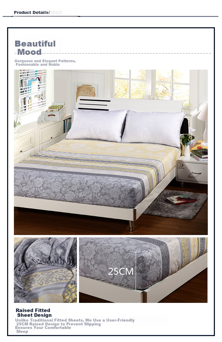 Avi bed sheet pure cotton mattress protector double bed cover bed sheet cover beautiful mood 180*200cm 4