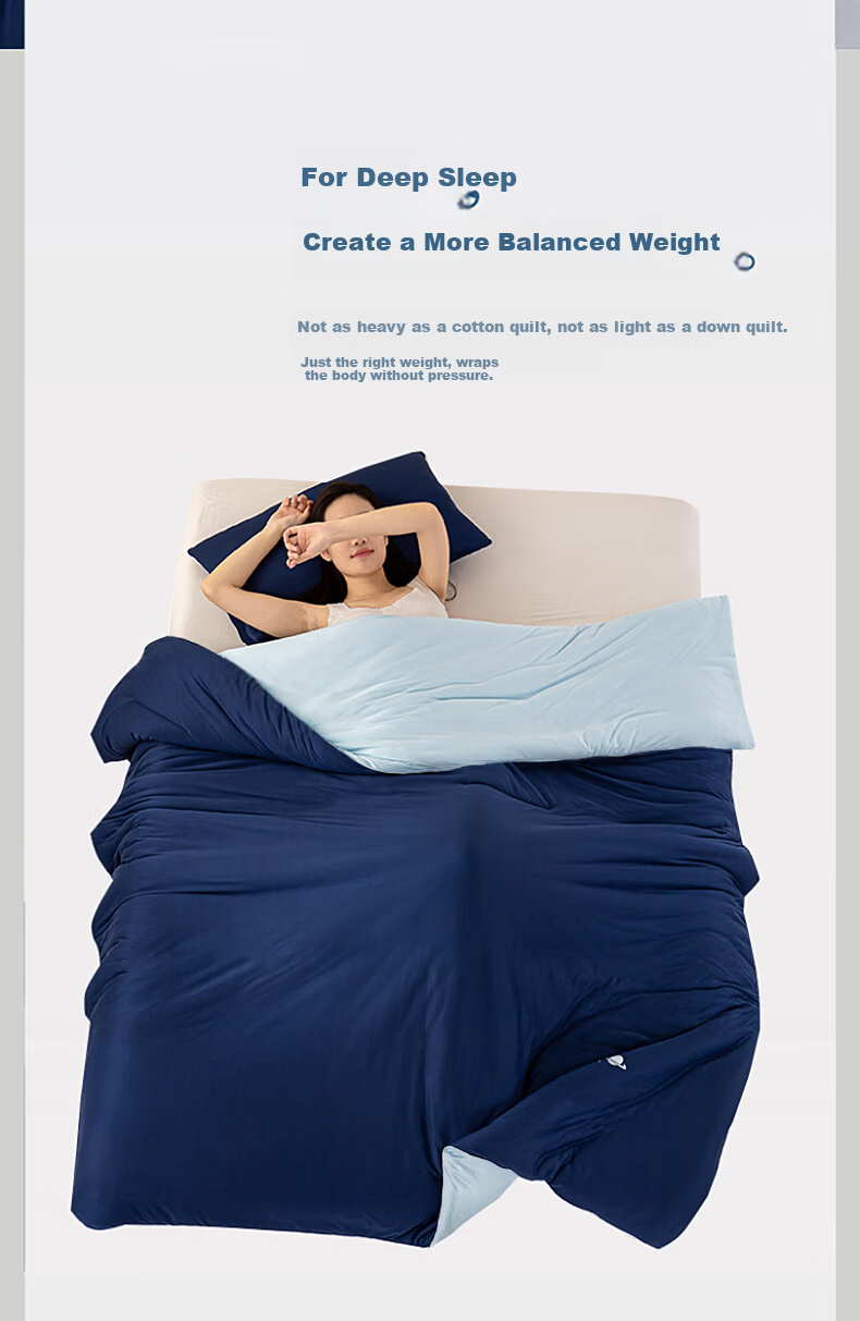 Grace Autumn Winter All-Season Single Student Dormitory Quilt 8lbs 200x230cm Deep Sleep Blue 5