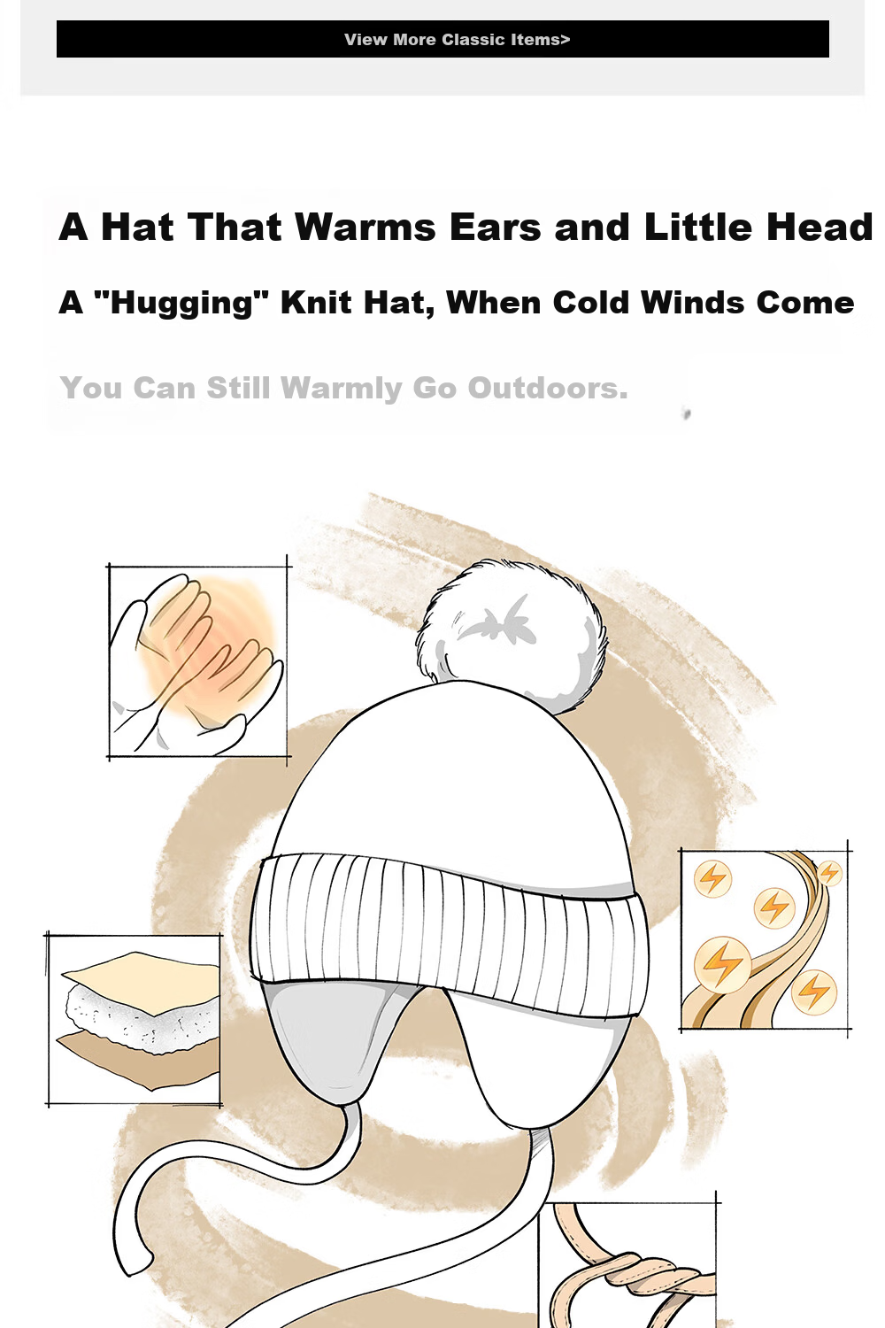 Beitaisi Children's Winter Hat, New Style for Boys And Girls, Knitted Woolen Hat, Baby Pullover, Thickened Windproof Warm Ear-Covering Cap 3