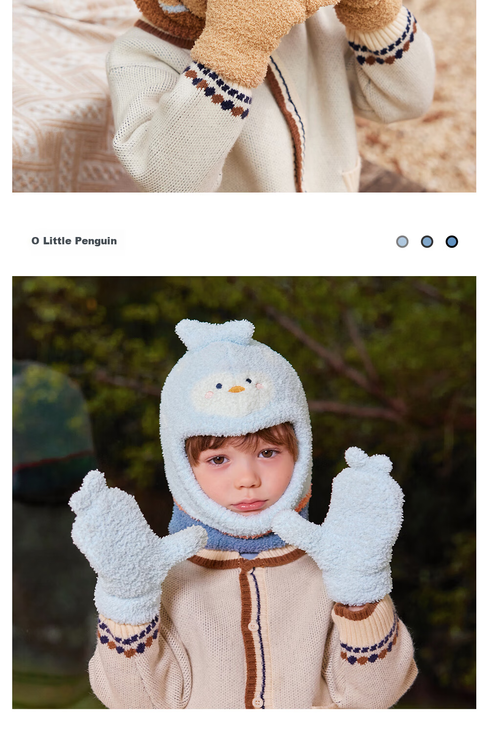Beitais Children's Winter Gloves Fleece Thickened Warm Boys Girls Half-Fleece Anti-Frost Mittens 14