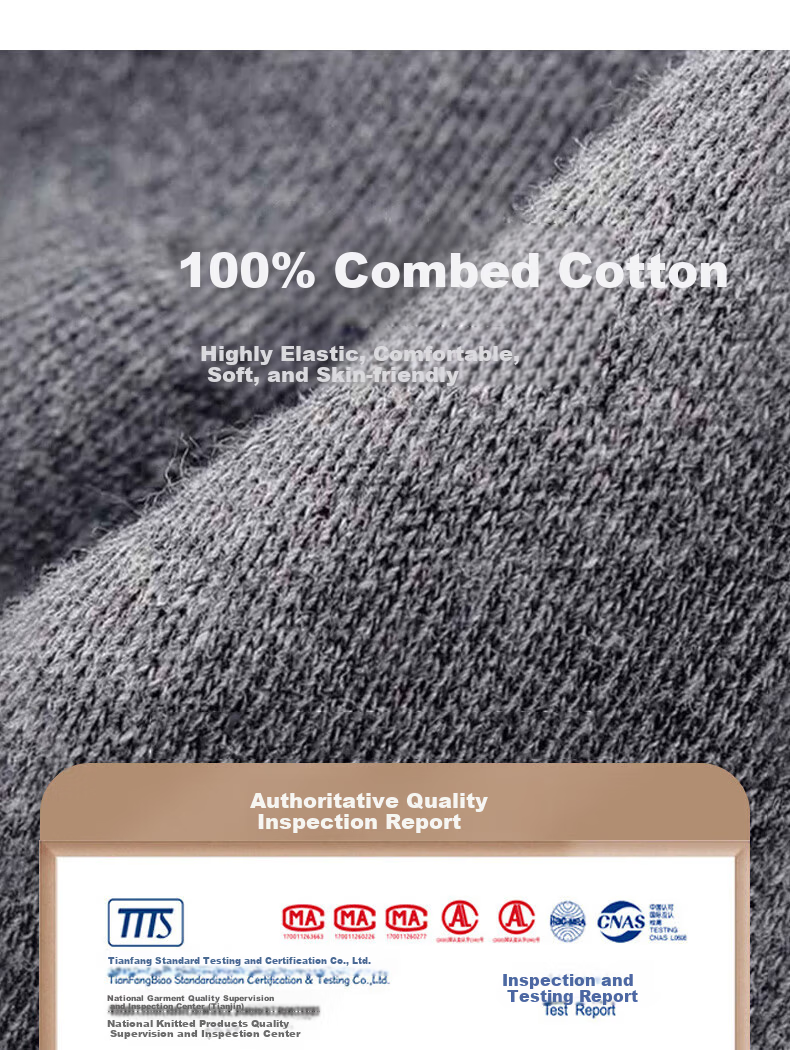 Hengyuanxiang Plus Size Autumn Men's 100% Cotton Thin Antibacterial Warm Underwear Set Spring and Autumn 9