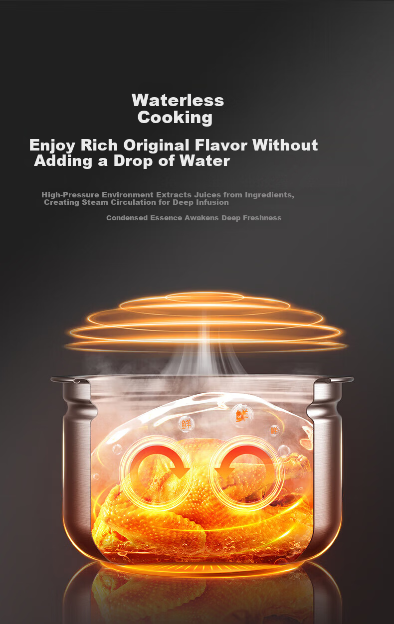 Midea 0-Coating Flame Rapid Aroma Electric Pressure Cooker 8-Minute One-Dish 5L High-Pressure Cooker Smart Dual Pot Rice Cooker Home Use JD C5147 8