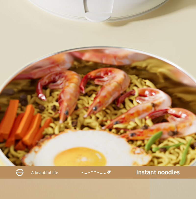 Ymer Large Capacity Stainless Steel Instant Noodle Bowl with Lid and Drainage for Dormitory Students and Office Workers 13