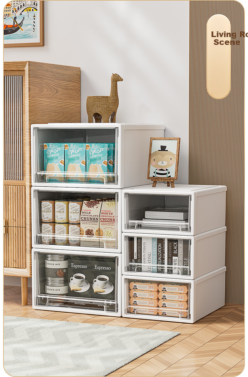 Jiabangshou Storage Box, Drawer-Style Organizer Cabinet, Closet Storage Container, [40*29.5*16.5], Single Unit 13