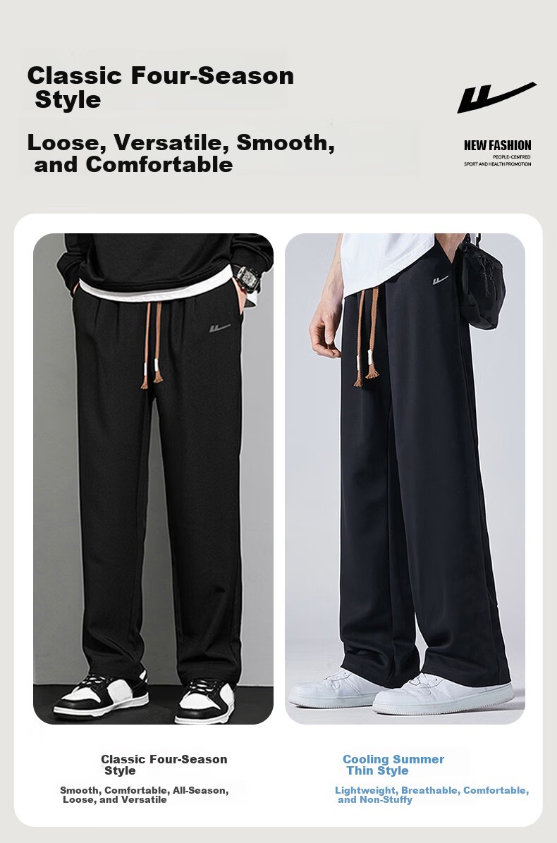 Warrior Pants, Summer Casual Trousers for Men, Lightweight And Loose-Fitting Straight-Leg Wide-Leg Pants, Versatile Sports Pants for Men in Summer 1