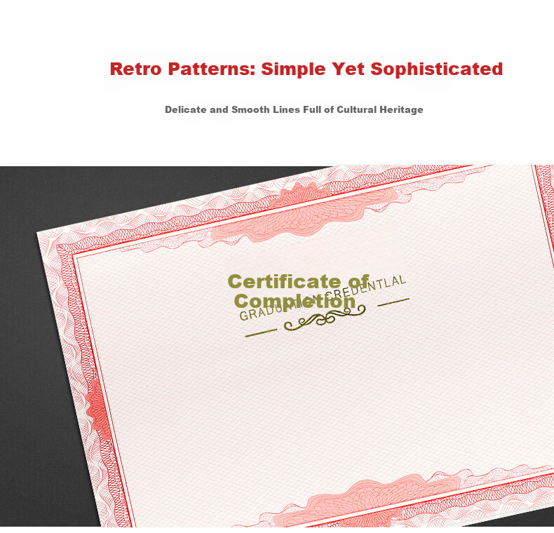 Deyin 12K Certificate Inner Pages Graduation Diploma Honor Certificate Blank Printable A4 Paper Stationery 12 Sheets 6518 4
