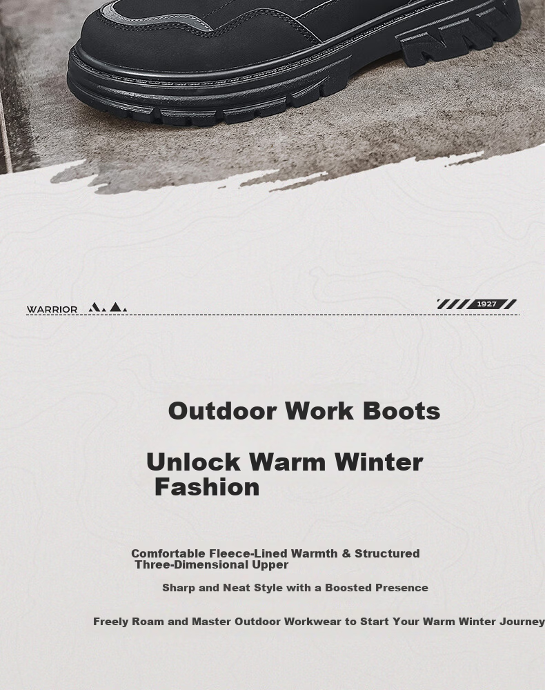 Warrior Official Men's Shoes 2025 Winter New Martin Boots Men's Fleece Cotton Shoes Warm Shoes Military Green Size 44 2