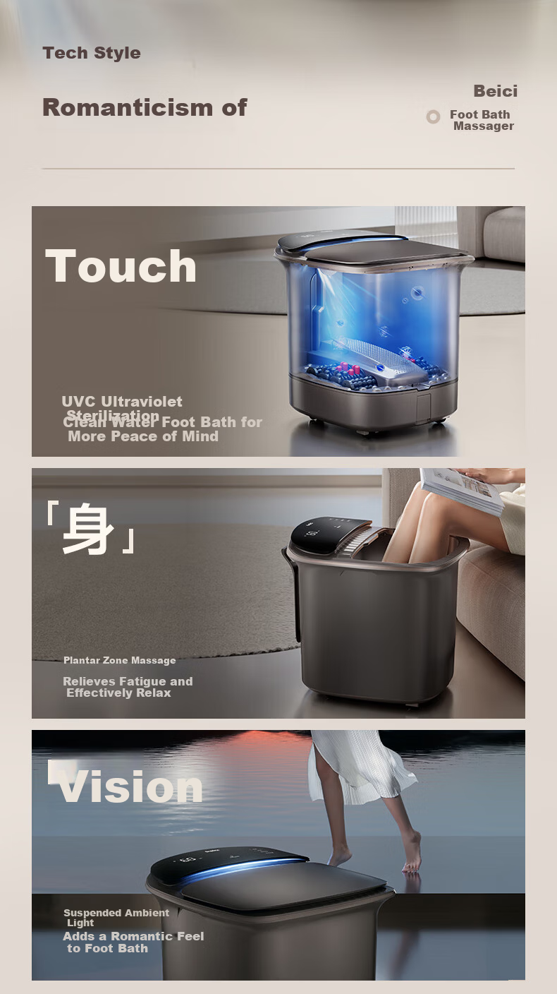 Beici Foot Soaking Bucket, Sterilized Foot Bath Basin, Automatic Heating, Foot Massage, Foot Washing Tub, Foot Spa Bucket, Gift for Parents, Elders, Boyfriends, Girlfriends, Birthday Present, Father's Day Gift Z4Pro 5