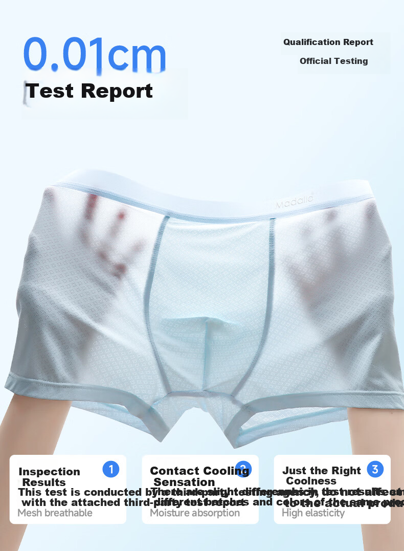 Modaier Men's Underwear, Silk-Like Fabric, 120s Antibacterial, Large Size, Cool And Breathable, Oyster Shell Shorts, 5 Pieces, Size L 9