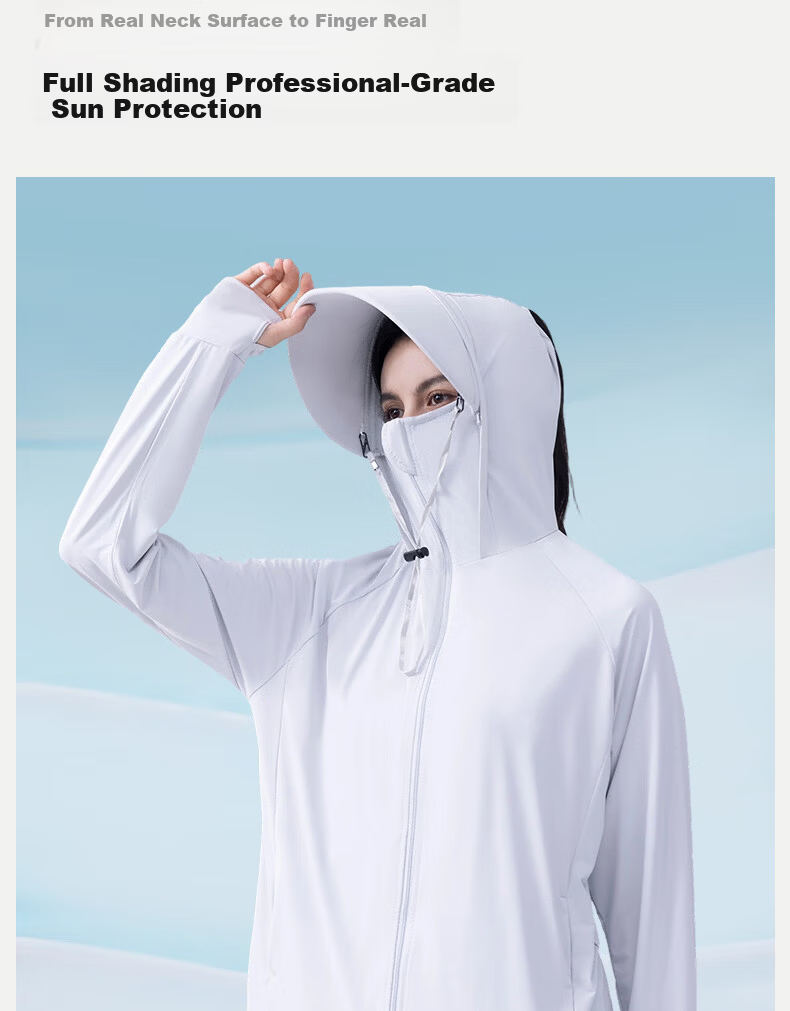 LangSha Women's Sunscreen Jacket Spring Summer Ice Silk Cooling UV Protection Breathable Comfortable Outdoor Skin Jacket 543 2