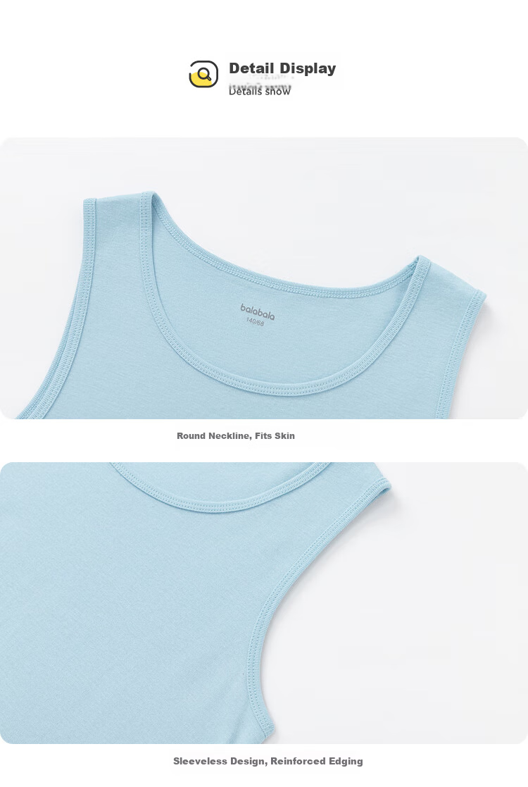 Balabala Kids Vest 2-Pack Spring Autumn Boys Girls Base Layer Top for Toddlers and Children 20