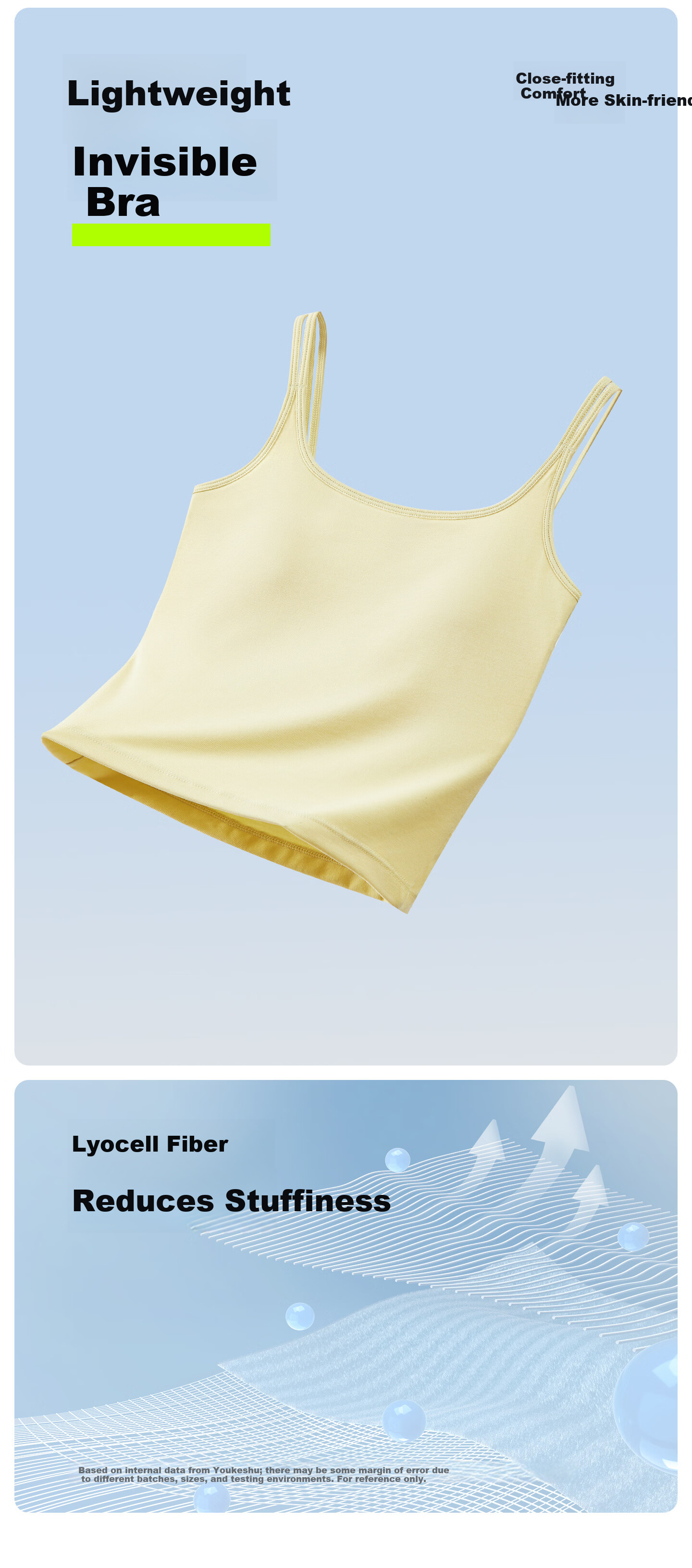 Youkeshu Women's Double Strap Tank Top Bra Support Lift Seamless Vest Bra 5