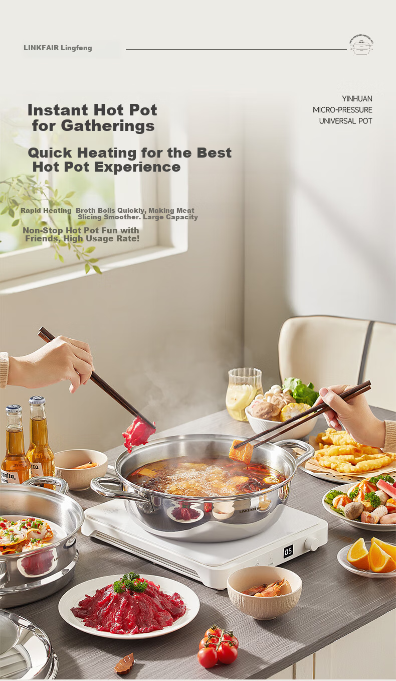 LINKFAIR Stainless Steel Steamer Pot Double-Layer Multi-Function Steaming Boiling Stewing Cooker Compatible with Gas and Induction Cooktops 9