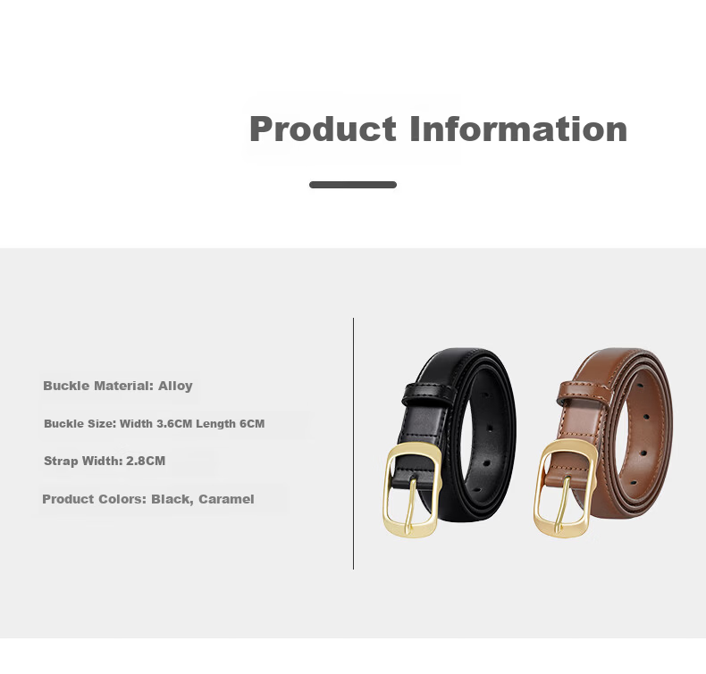 TUCANO Women's Leather Belt Denim Waist Belt Simple Fashion Versatile Pin Buckle Belt Birthday Gift for Girlfriend 3