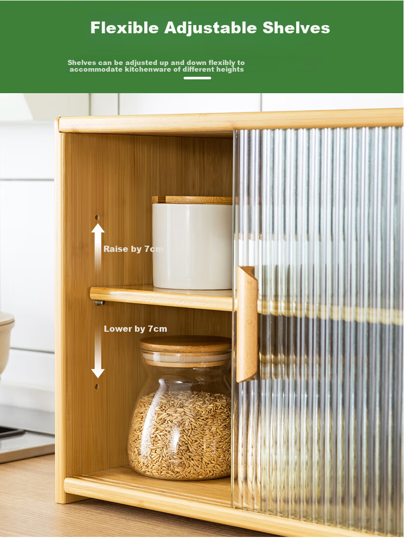Lao Zhu Craftsman Kitchen Countertop Storage Rack Cup Holder Multi-layer Desktop Organizer Spice Rack Cabinet 55cm Length 9