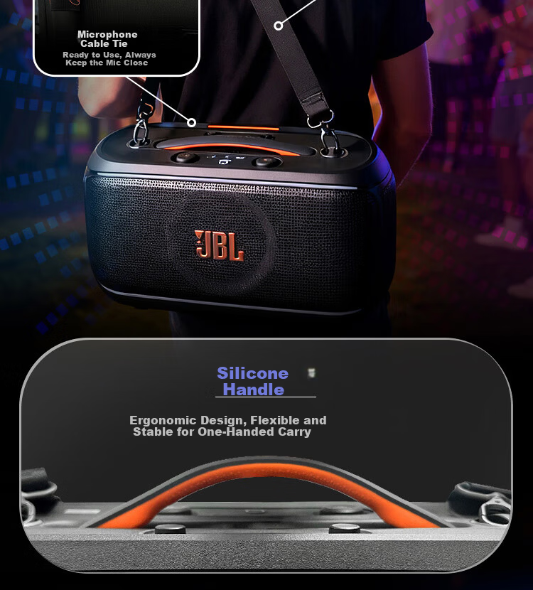 JBL PARTYBOX ON THE GO 2nd Gen Wireless Bluetooth Speaker Long Battery Life Bass Outdoor Portable Mobile Karaoke Party Smart Speaker 7