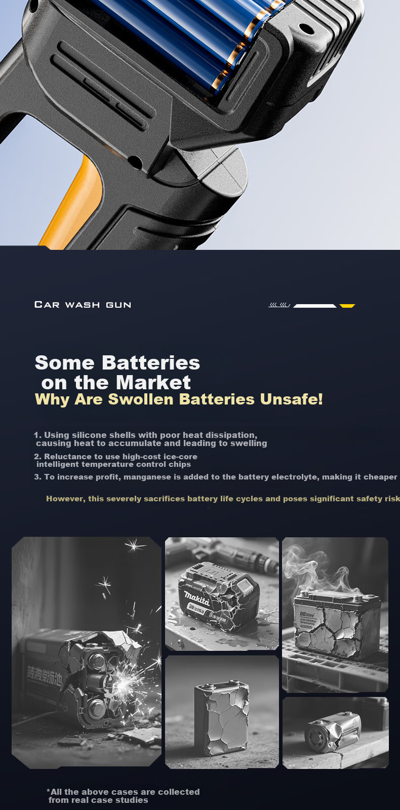 Quiet Bear Wireless Car Washer High-Pressure Water Gun Lithium Battery Rechargeable Electric Car Cleaning Machine 6