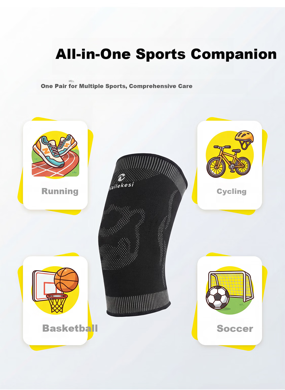 NAILEKESI Children's Sports Knee Pads for Basketball, Soccer, Cycling, Running, Dancing, Impact Protection And Fall Prevention, Summer Thin Versio 4