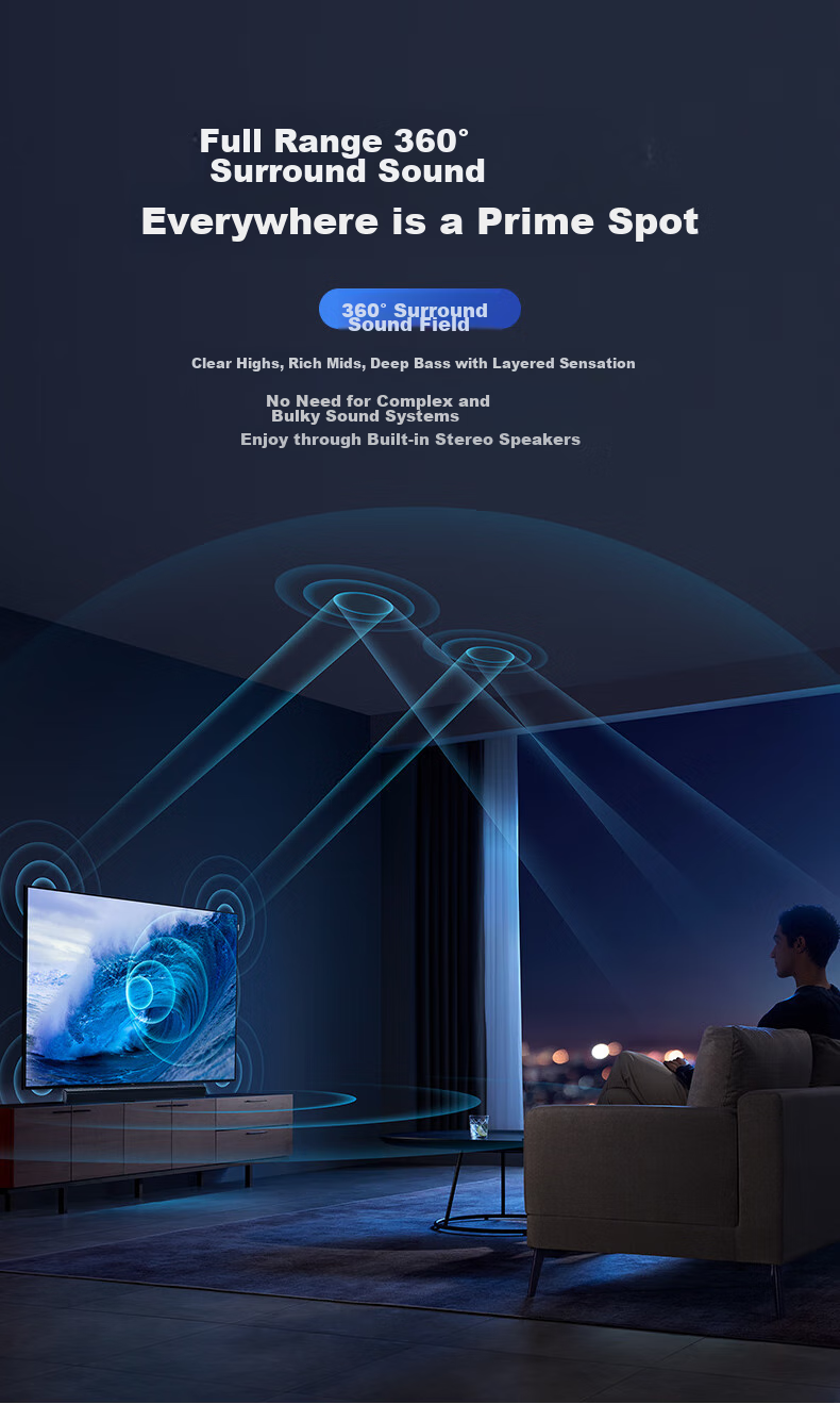 Newmine U5PLUS TV Soundbar, Home Theater System, Living Room Wireless Bluetooth Speaker, Subwoofer, Surround Soundbar, Computer Speakers, PS5 Compatible 6